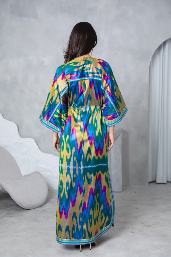 Gold Teal Tie Up Kaftan - Image 2