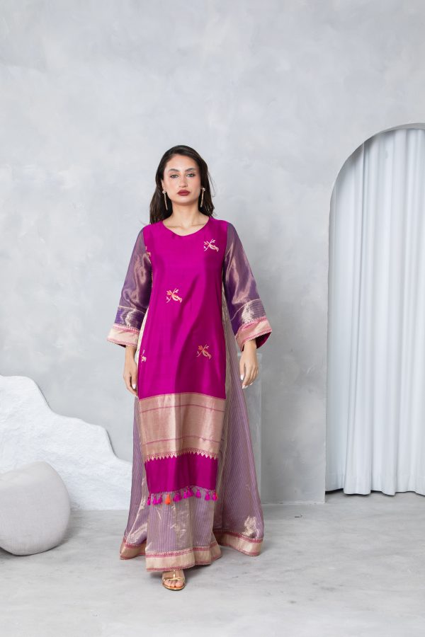 Magenta Tissue Kaftan - Image 4