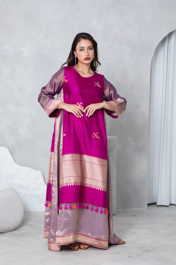 Magenta Tissue Kaftan - Image 12