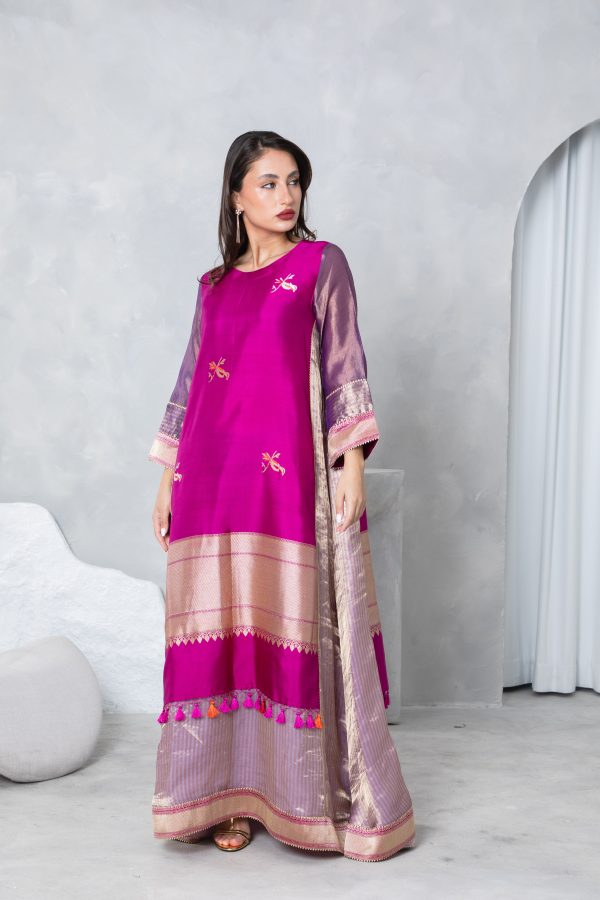Magenta Tissue Kaftan - Image 11