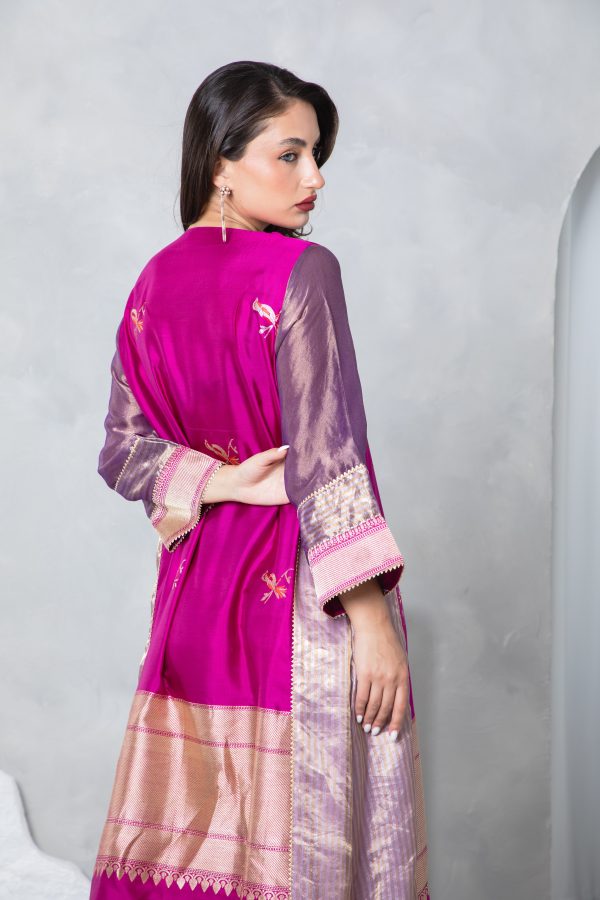 Magenta Tissue Kaftan - Image 8