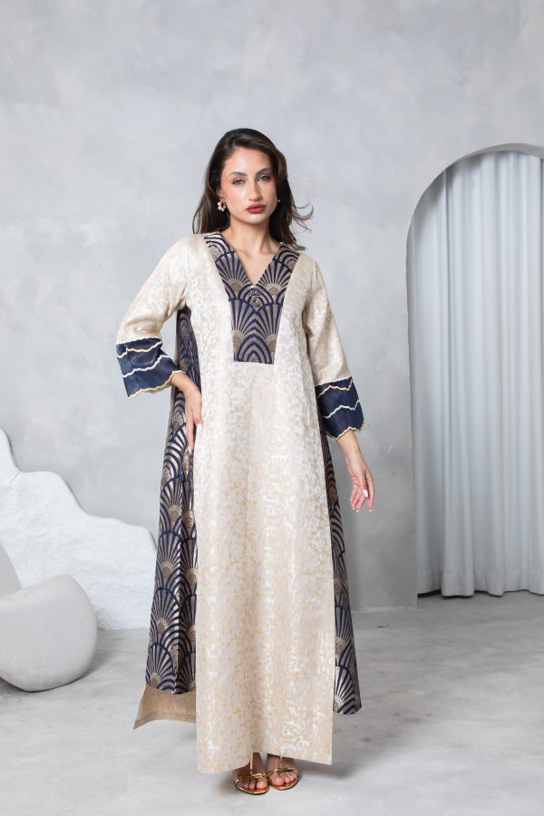 Blue Gold Brocade Kaftan - Image 10