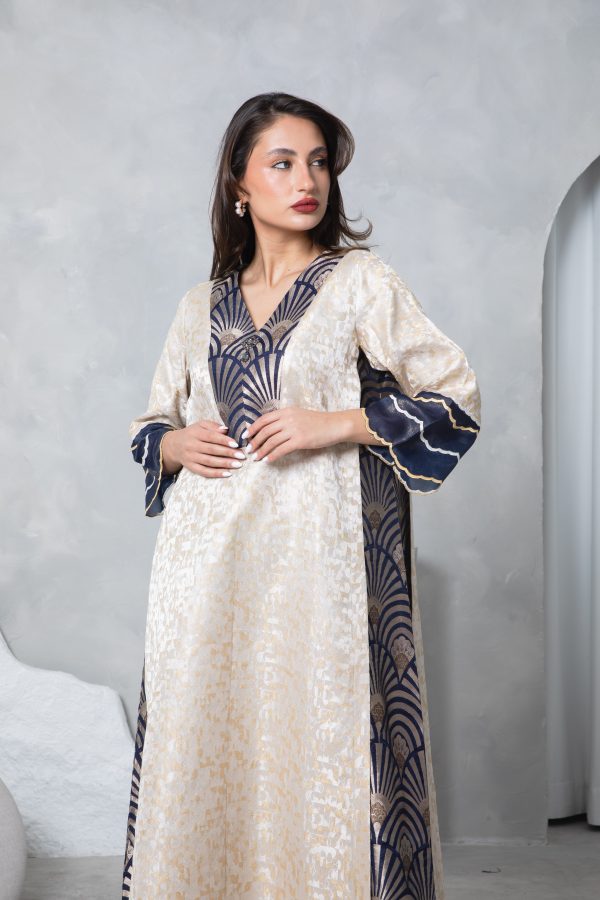 Blue Gold Brocade Kaftan - Image 11