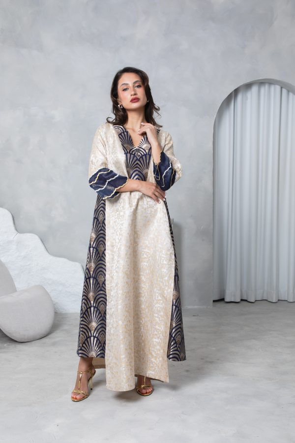 Blue Gold Brocade Kaftan - Image 6