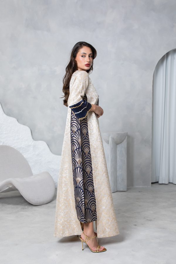 Blue Gold Brocade Kaftan - Image 5