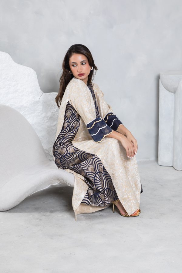 Blue Gold Brocade Kaftan - Image 15