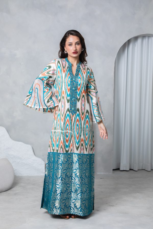 Teal Orange Kaftan - Image 17