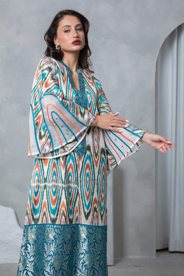 Teal Orange Kaftan - Image 9