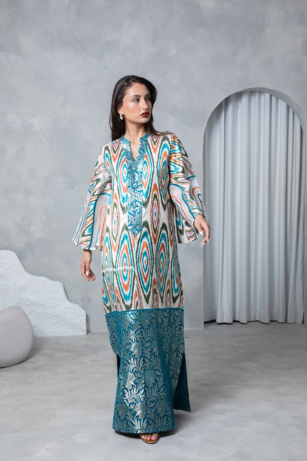 Teal Orange Kaftan
