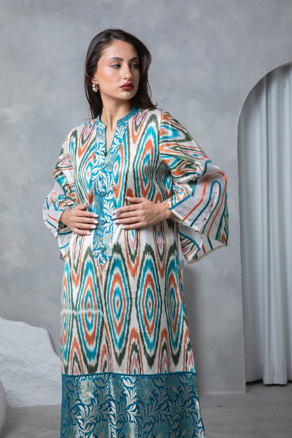 Teal Orange Kaftan - Image 16