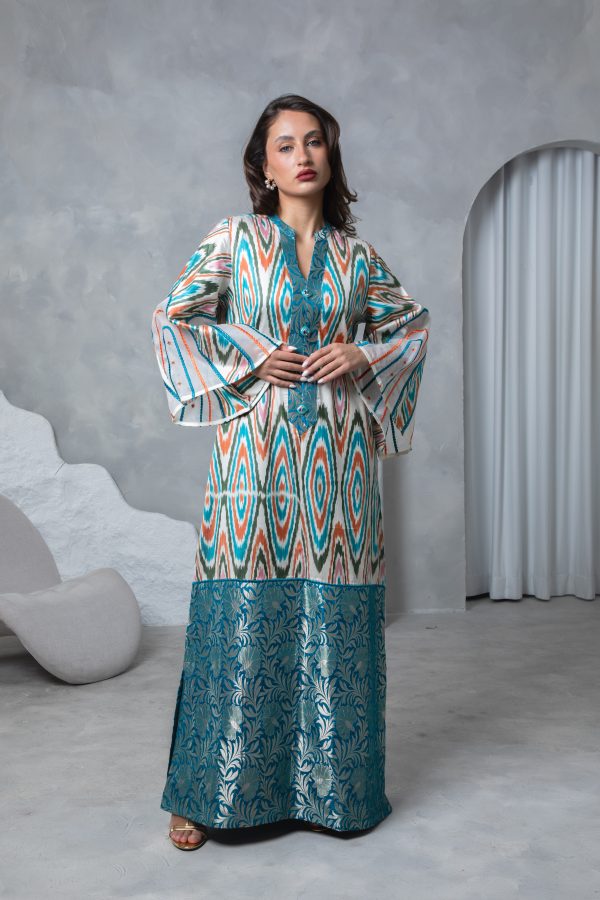 Teal Orange Kaftan - Image 8