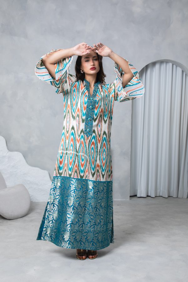 Teal Orange Kaftan - Image 6
