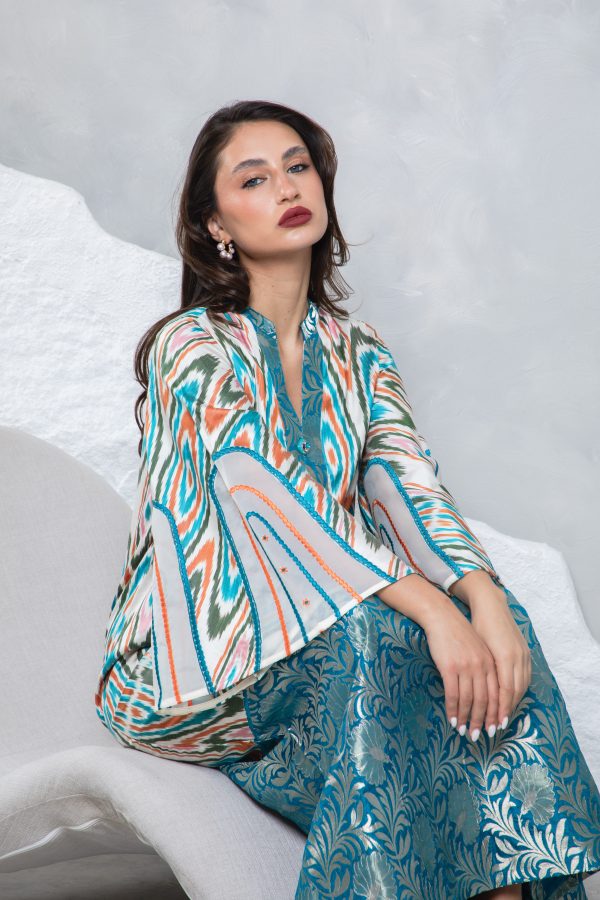 Teal Orange Kaftan - Image 4