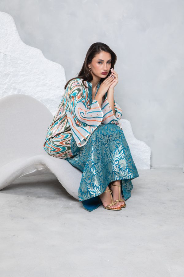 Teal Orange Kaftan - Image 3