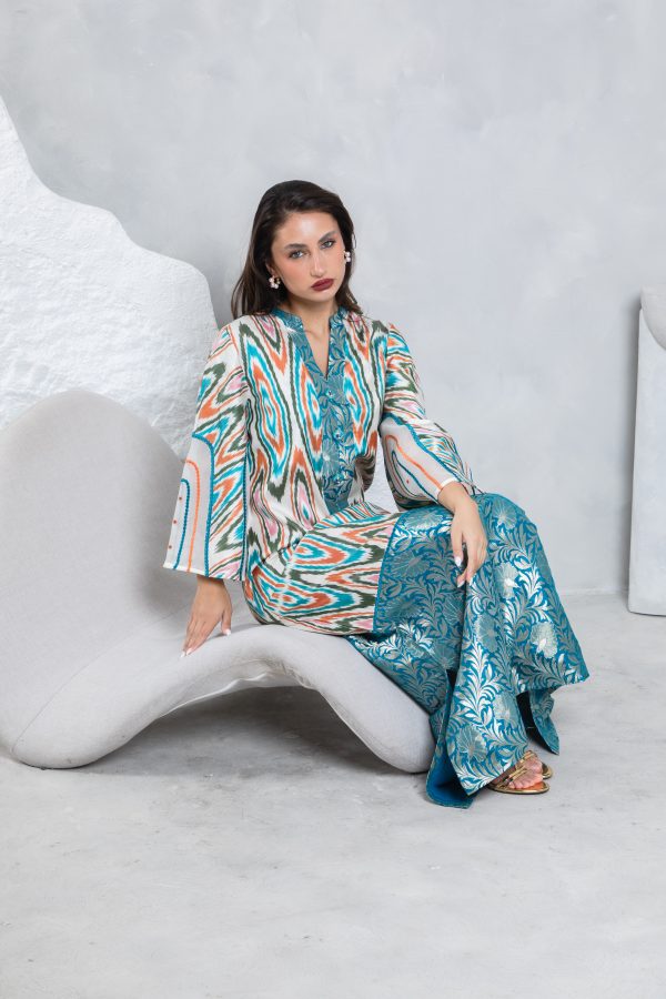 Teal Orange Kaftan - Image 2