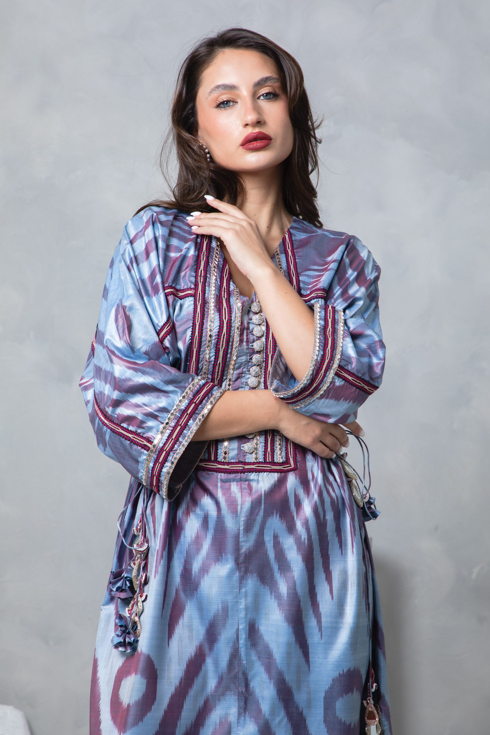 Lilac Tie Up Kaftan - Image 13