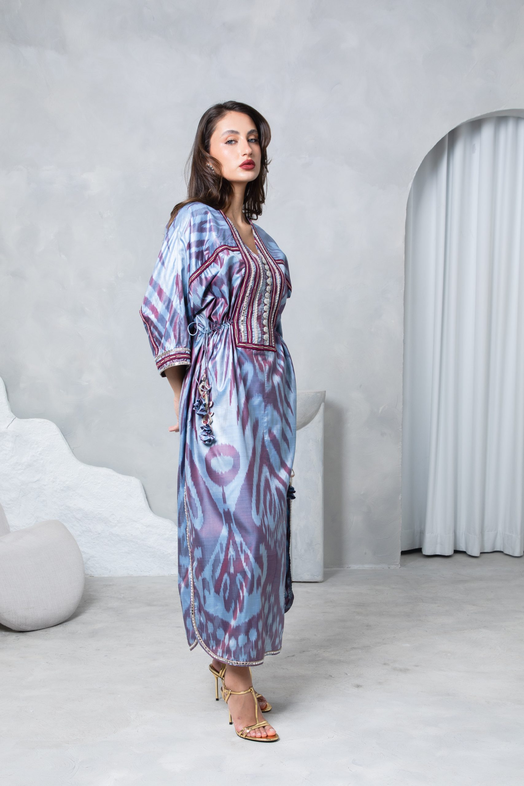 Lilac Tie Up Kaftan - Image 11