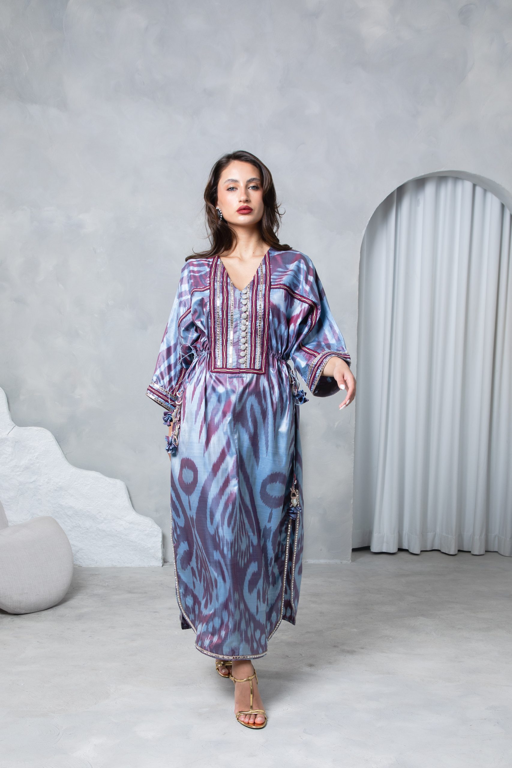 Lilac Tie Up Kaftan