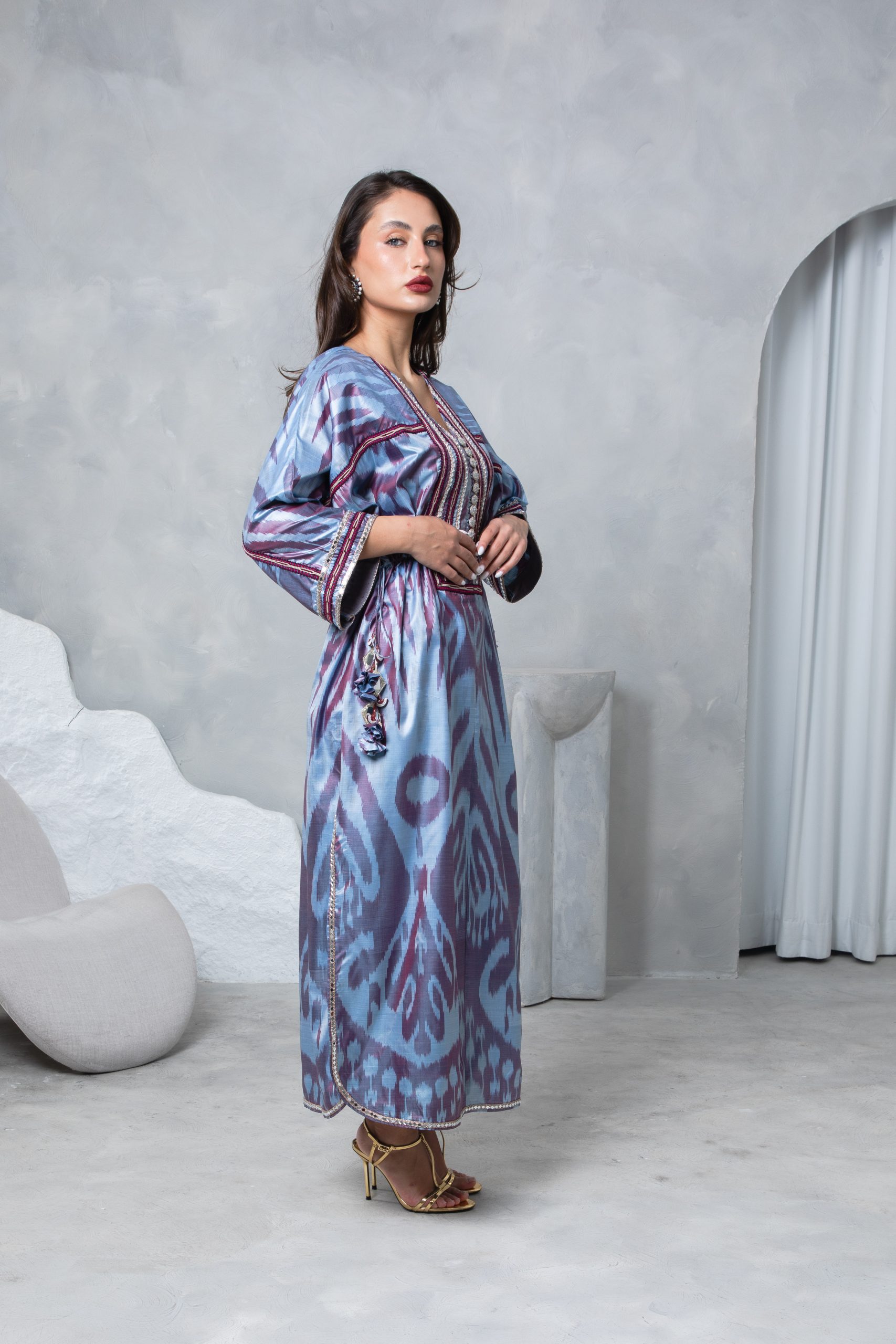Lilac Tie Up Kaftan - Image 8
