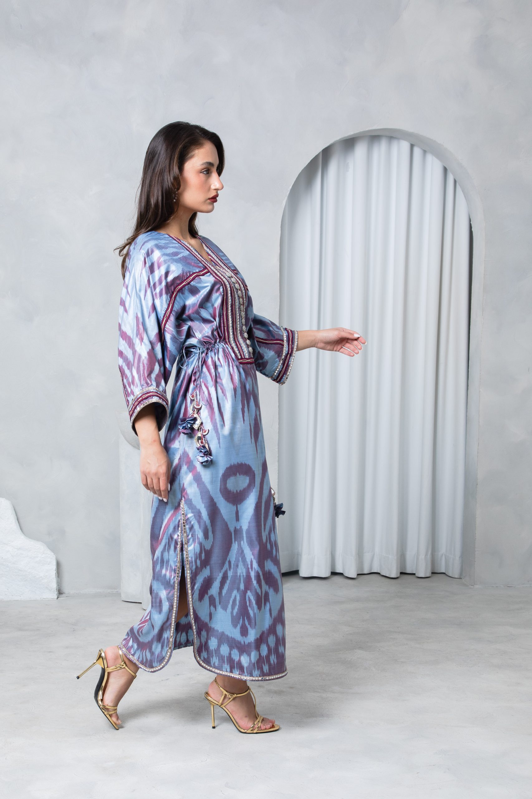 Lilac Tie Up Kaftan - Image 2