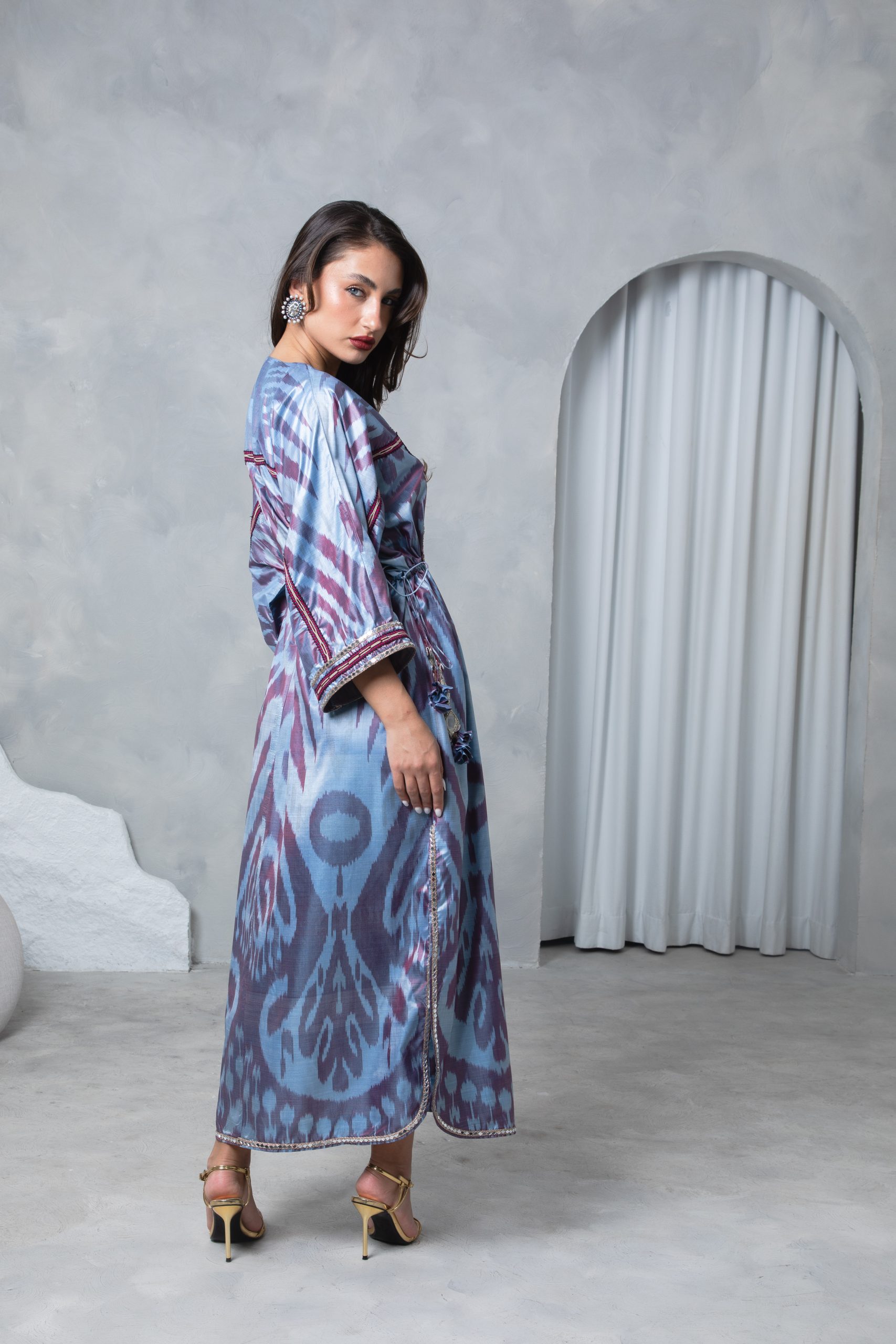Lilac Tie Up Kaftan - Image 4