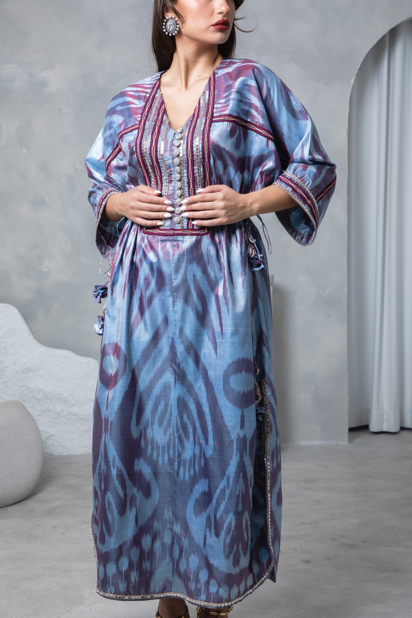Lilac Tie Up Kaftan - Image 6