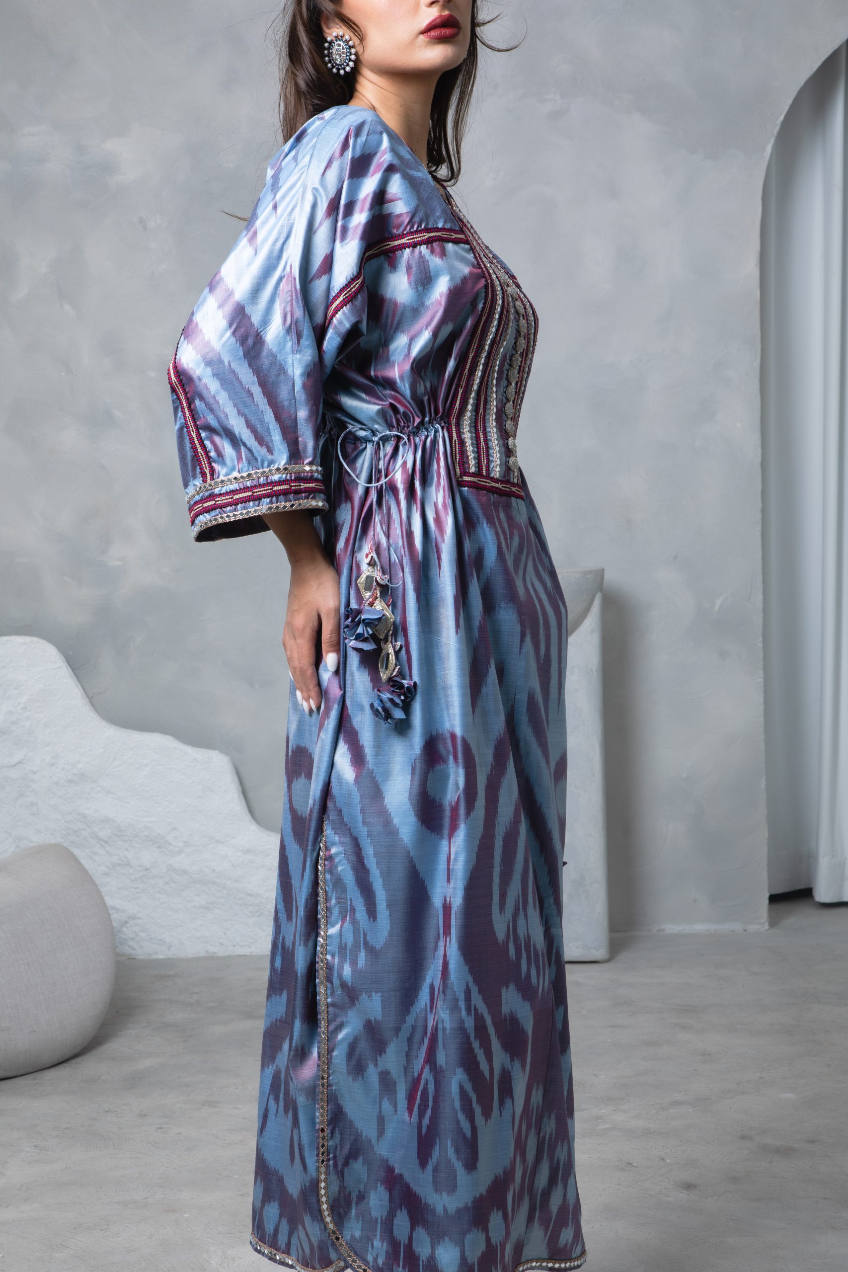 Lilac Tie Up Kaftan - Image 7